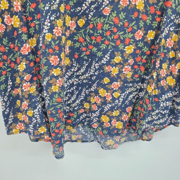 Van Heusen Sleeveless Navy Floral Blouse Womens XXL Cottagecore Lightweight Top - Picture 4 of 10